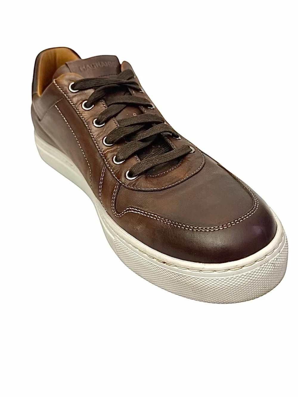 Magnanni Bobbie Sneakers Tobacco Brown Men’s 11M Leather Casual Shoes EUC